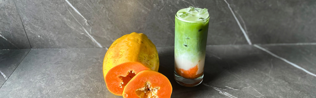 Papaya Matcha Latte
